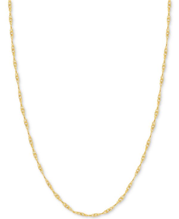 チョーカー イタリアン ゴールド レディース ネックレス・チョーカー・ペンダントトップ アクセサリー 24 Singapore Chain Necklace (7/8mm) in 14k Gold Yellow Gold