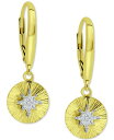 W[j xj[j fB[X sAXECO ANZT[ Cubic Zirconia Starburst Disc Drop Earrings, Created for Macy's Gold over Silver