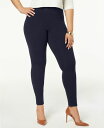 ヒュー レディース レギンス ボトムス Women's Plus Size Cotton Leggings, Created for Macy's Navy