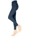 メモイ レディース レギンス ボトムス Denim Shaping Jean Women's Leggings Blue