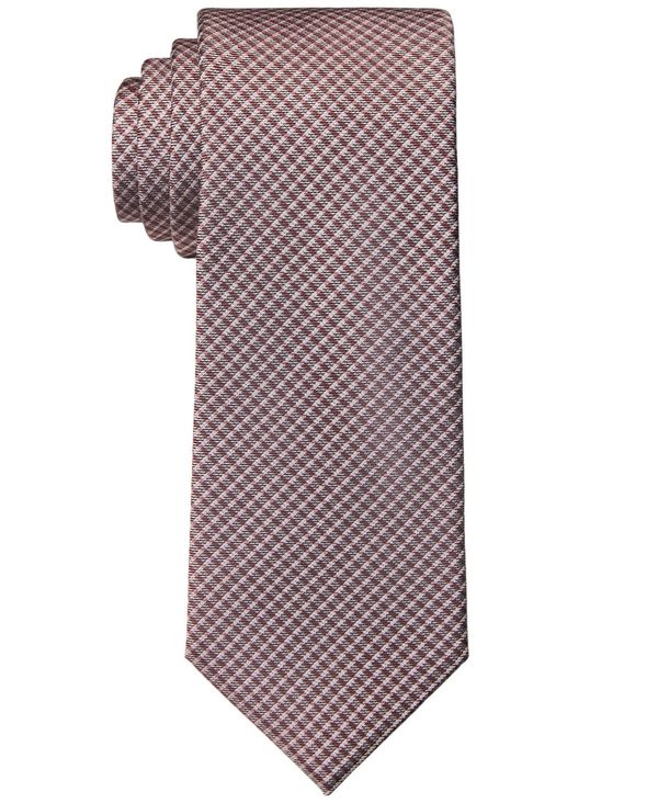 カルバンクライン メンズ ネクタイ アクセサリー Men's Slim Plaid Tie Garnet