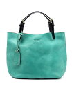 オールドトレンド レディース トートバッグ バッグ Women's Genuine Leather Dip Dye Tote Aqua