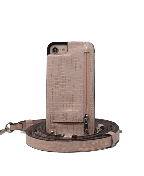 ヘラケース レディース PC・モバイルギアケース アクセサリー Crossbody 6 or 6S or 7 or 8 or SE iPhone Case with Strap Wallet Pink