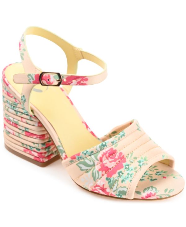 ジュルネ コレクション レディース サンダル シューズ Women's Charmaine Block-Heel Dress Sandals Beige