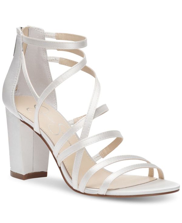 ジェシカシンプソン レディース サンダル シューズ Women's Stassey Strappy Block-Heel Sandals White