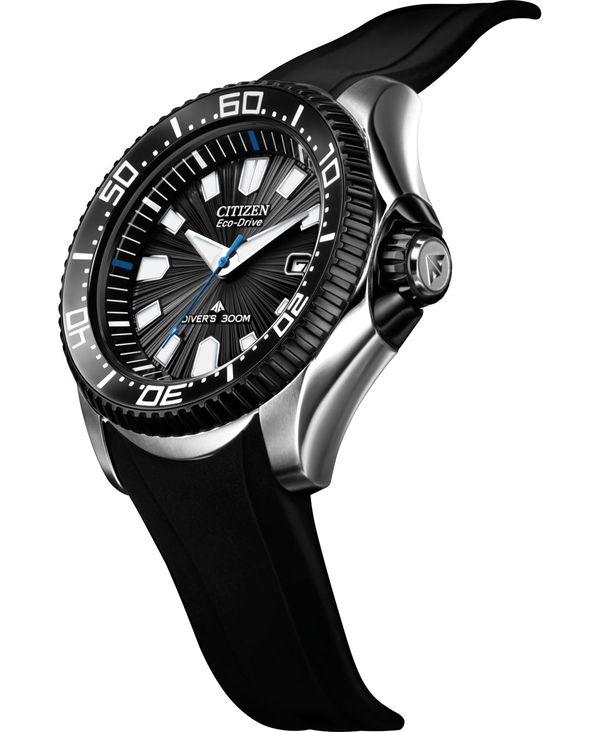 シチズン メンズ 腕時計 アクセサリー Men's Eco-Drive Promaster Diver Black Rubber Strap Watch 47mm BN0085-01E No Color