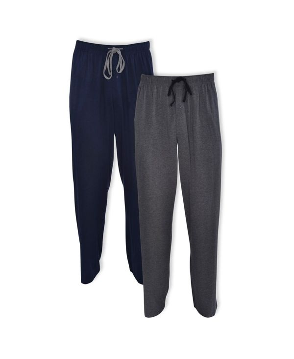 ヘインズ メンズ ボトムス カジュアルパンツ Navy Charcoal Hanes Men's Big and Tall Knit Sleep Pants Pack of 2