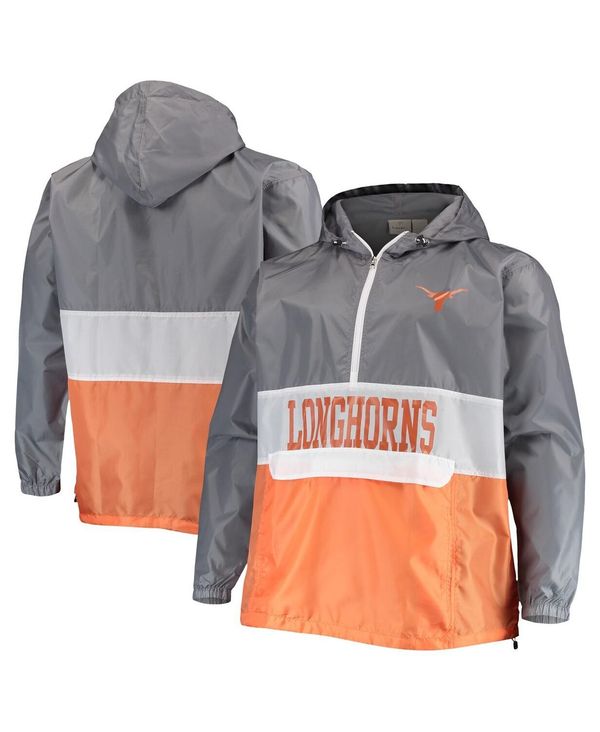 ファナティクス メンズ パーカー・スウェット アウター Men's Branded Gray, Texas Orange Texas Longhorns Big and Tall Water-Resistant Half-Zip Hoodie Gray, Texas Orange