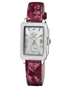 WFr fB[X rv ANZT[ Women's Bari Tortoise Swiss Quartz Italian Red Leather Strap Watch 34mm Silver-Tone