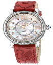 WFr fB[X rv ANZT[ Women's Marsala Swiss Quartz Italian Red Leather Strap Watch 37mm Silver-Tone