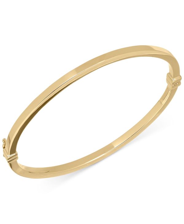 C^A S[h fB[X uXbgEoOEANbg ANZT[ Square Tube Hinge Bangle Bracelet in 14k Gold Yellow Gold