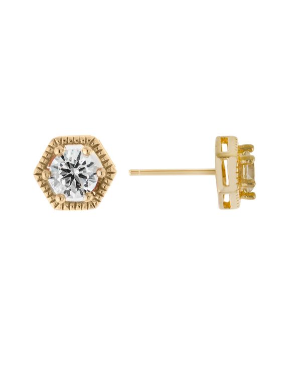 W[j xj[j fB[X sAXECO ANZT[ Cubic Zirconia Post Stud Earrings Gold Over Silver