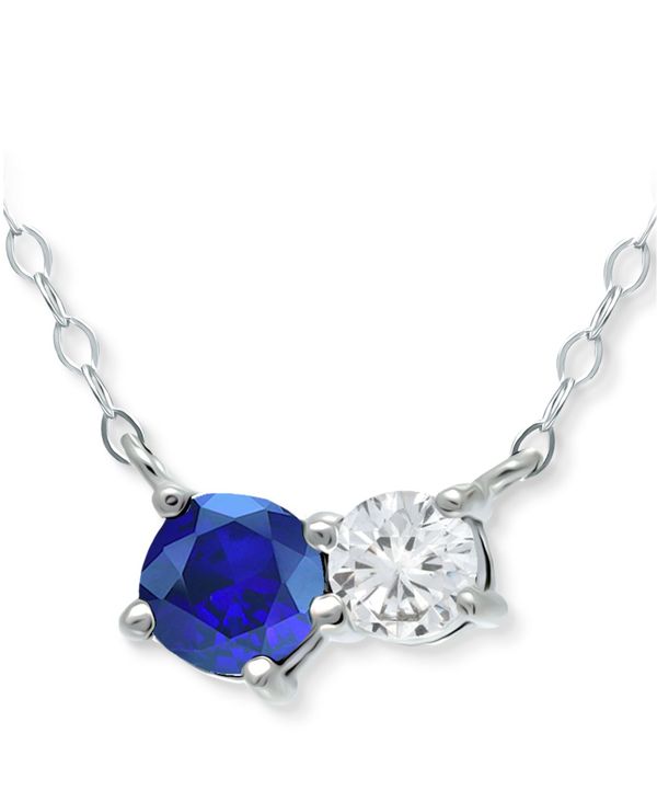 W[j xj[j fB[X lbNXE`[J[Ey_ggbv ANZT[ Lab-Created Blue Sapphire & Cubic Zirconia Collar Necklace, 16