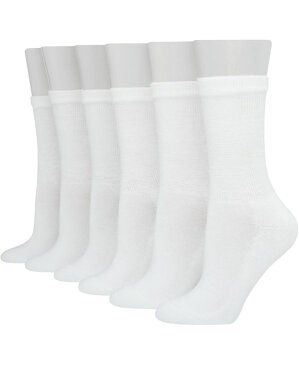 ヘインズ レディース 靴下 アンダーウェア Women's Ultimate Core Cushioned Crew Socks White