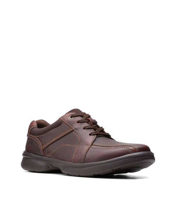 クラークス メンズ スニーカー シューズ Men's Bradley Walk Lace-Up Shoes Brown Tumbled Leather