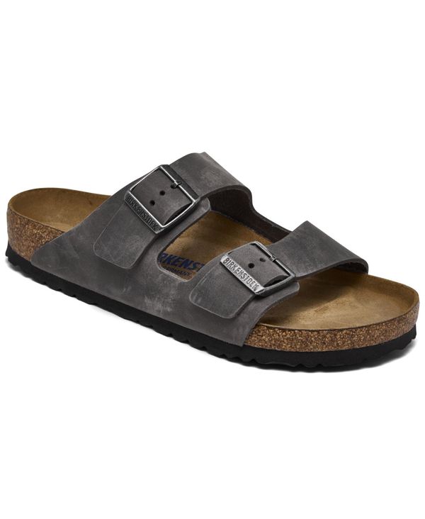 ビルケンシュトック メンズ サンダル シューズ Men's Arizona Birko-Flor Soft Footbed Two-Strap Sandals from Finish Line Iron Oiled leather