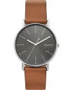 スカーゲン メンズ 腕時計 アクセサリー Men's Signatur Brown Leather Strap Watch 40mm Brown