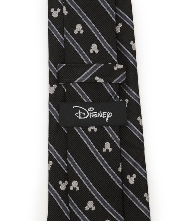 ディズニー メンズ ネクタイ アクセサリー Men's Mickey Mouse Stripe Tie Black