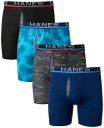 wCY Y {NT[pc A [EFA Men's 4-Pk. Ultimate Sport with X-Temp Total Support Pouch Longer Leg Boxer Briefs Assorted