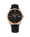 XgD[O Y rv ANZT[ Alexander Watch A911-05, Stainless Steel Rose Gold Tone Case on Black Embossed Genuine Leather Strap Black