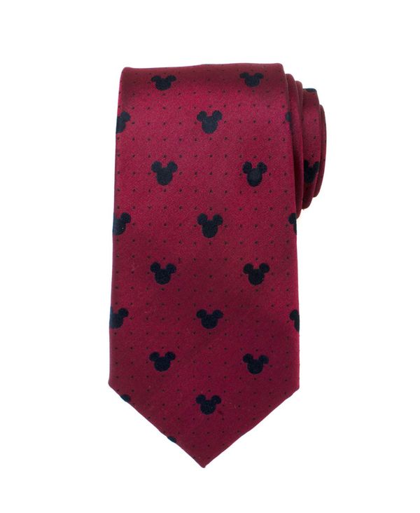 ディズニー  ディズニー メンズ ネクタイ アクセサリー Mickey Mouse Pin Dot Men's Tie Red