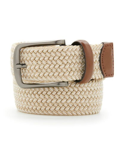 ペリーエリス メンズ ベルト アクセサリー Men's Webbed Leather-Trim Belt Khaki ペリーエリス メンズ ベルト アクセサリー Men's Webbed Leather-Trim Belt Khaki
