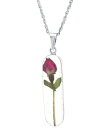 W[j xj[j fB[X lbNXE`[J[Ey_ggbv ANZT[ Dried Flower Oval Drop Pendant with 18 Chain in Sterling Silver CLEAR