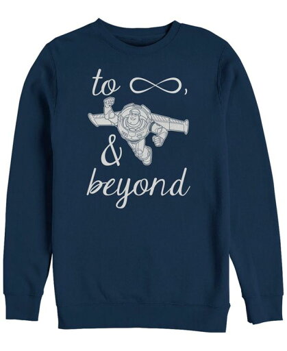 フィフスサン メンズ パーカー・スウェット アウター Disney Pixar Men's Toy Story Buzz Lightyear to Infinity Symbol, Crewneck Fleece Navy フィフスサン メンズ パーカー・スウェット アウター Disney Pixar Men's Toy Story Buzz Lightyear to Infinity Symbol, Crewneck Fleece Navy