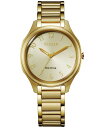 V`Y fB[X rv ANZT[ Eco-Drive Women's Gold-Tone Stainless Steel Bracelet Watch 35mm Gold