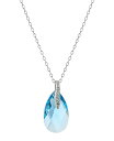 ジャーニ ベルニーニ レディース ネックレス・チョーカー・ペンダントトップ アクセサリー Fine Crystal and Cubic Zirconia 18" Teardrop Pendant in Sterling Silver Light Aqua