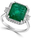 エフィー レディース リング アクセサリー EFFY&reg; Emerald (5-1/2 ct. t.w.) & Diamond (1/2 ct. t.w.) Statement Ring in 14k Gold or 14k White Gold Emerald/White Gold