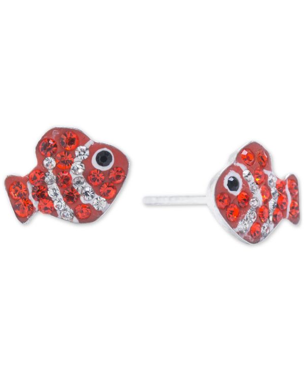 W[j xj[j fB[X sAXECO ANZT[ Crystal Pav&eacute; Fish Stud Earrings in Sterling Silver, Created for Macy's Multi