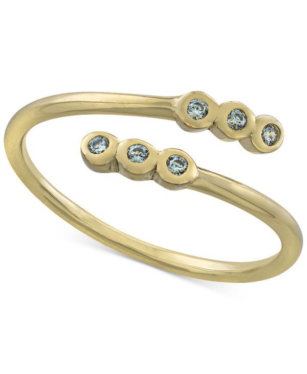 W[j xj[j fB[X sAXECO ANZT[ Cubic Zirconia Bezel Bypass Ring, Created for Macy's Gold over Silver