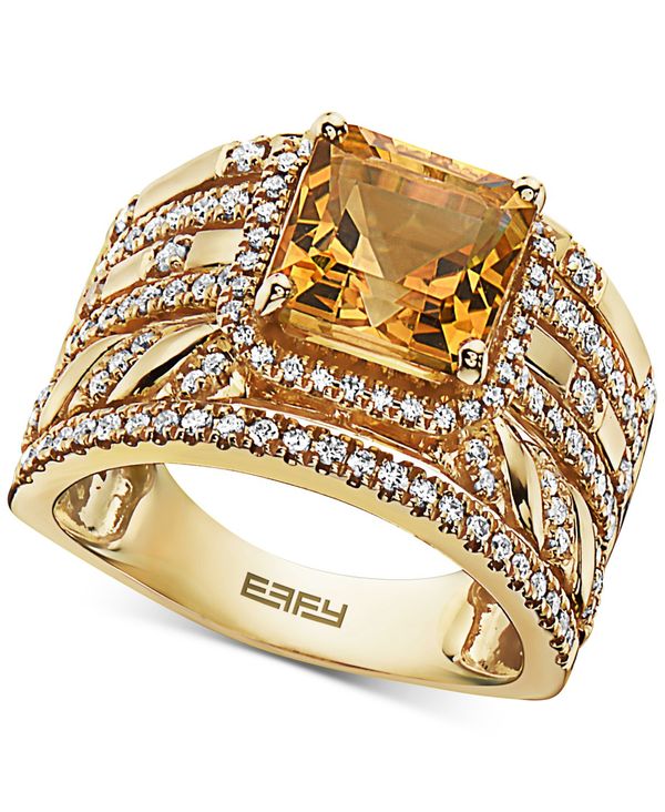 GtB[ fB[X O ANZT[ EFFY&reg; Citrine (2-3/4 ct. t.w.) & Diamond (1/2 ct. t.w.) Multirow Statement Ring in 14k Gold Citrine