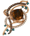 ル ヴァン レディース リング アクセサリー Exotics® Crazy Collection® Chocolate Quartz® (3-3/4 ct. t.w.) & Diamond (3/4 ct. t.w.) Statement Ring in 14k Rose Gold Rose Gold