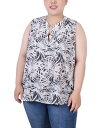 ニューヨークコレクション レディース シャツ トップス Plus Size Sleeveless Pintucked Blouse Black Palmdive