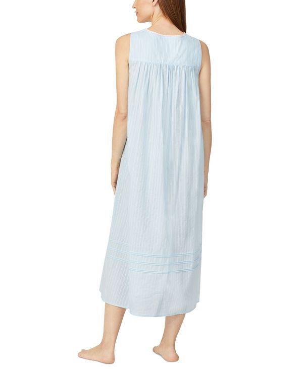 エイレーンウェスト レディース ナイトウェア アンダーウェア Women's Cotton Dobby-Stripe Ballet Nightgown Blue