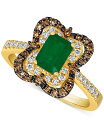 ル ヴァン レディース リング アクセサリー Emerald (3/4 ct. t.w.) & Diamond (1/2 ct. t.w.) Ring in 1...