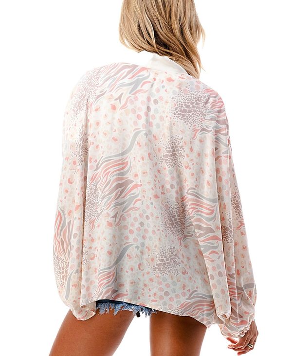 マーカスアドレール レディース マフラー・ストール・スカーフ アクセサリー Women's Lightweight Tossed Floral Kimono Wrap Ivory