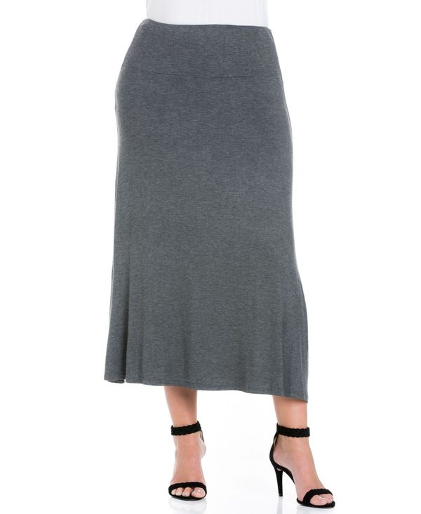 24ZuRtH[g fB[X XJ[g {gX Women's Plus Size Maxi Skirt Smoke