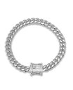 XeB[^C Y uXbgEoOEANbg ANZT[ Miami Cuban Chain with Simulated Diamond Box Clasp Bracelet Metallic