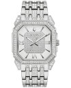 uo Y rv ANZT[ Men's Crystal Octava Stainless Steel Bracelet Watch 40mm Silver-tone