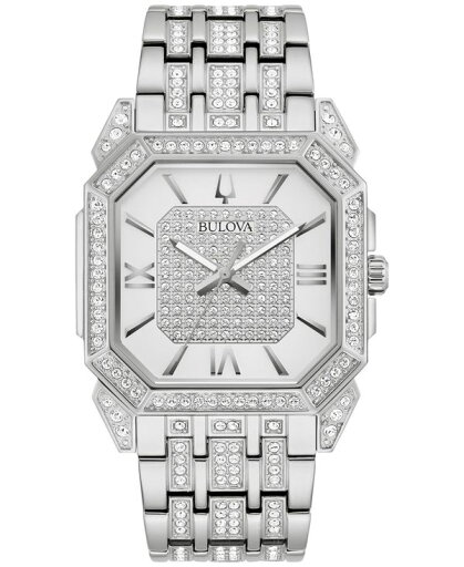 ブロバ メンズ 腕時計 アクセサリー Men's Crystal Octava Stainless Steel Bracelet Watch 40mm Silver-tone ブロバ メンズ 腕時計 アクセサリー Men's Crystal Octava Stainless Steel Bracelet Watch 40mm Silver-tone