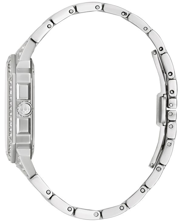 ブロバ メンズ 腕時計 アクセサリー Men's Crystal Octava Stainless Steel Bracelet Watch 40mm Silver-tone