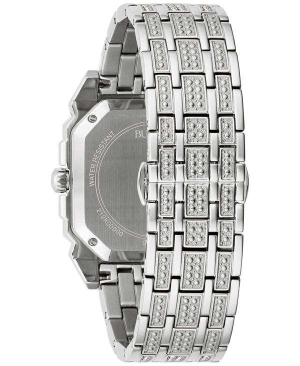 ブロバ メンズ 腕時計 アクセサリー Men's Crystal Octava Stainless Steel Bracelet Watch 40mm Silver-tone