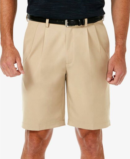 ハガー メンズ ハーフパンツ・ショーツ ボトムス Men's Cool 18 PRO Classic-Fit Stretch Pleated 9.5" Shorts Khaki ハガー メンズ ハーフパンツ・ショーツ ボトムス Men's Cool 18 PRO Classic-Fit Stretch Pleated 9.5" Shorts Khaki