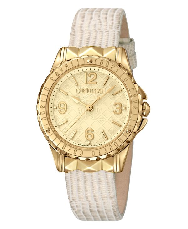 ロベルトカヴァリ レディース 腕時計 アクセサリー By Franck Muller Women 039 s Swiss Quartz Beige Leather Strap Watch, 34mm Beige