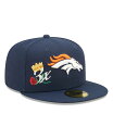 j[G Y Xq ANZT[ Men's Navy Denver Broncos Crown 3x Super Bowl Champions 59FIFTY Fitted Hat Navy