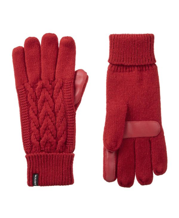 アイソトナー レディース 手袋 アクセサリー Women's Lined Cable Knit Touch Screen Gloves Red