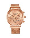 XgD[O Y rv ANZT[ Men's Rose Gold Mesh Stainless Steel Bracelet Watch 48mm Dusty Rose